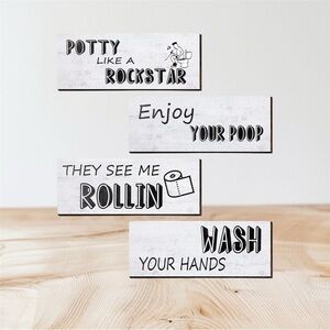 Humorous Bathroom Wall Art Set